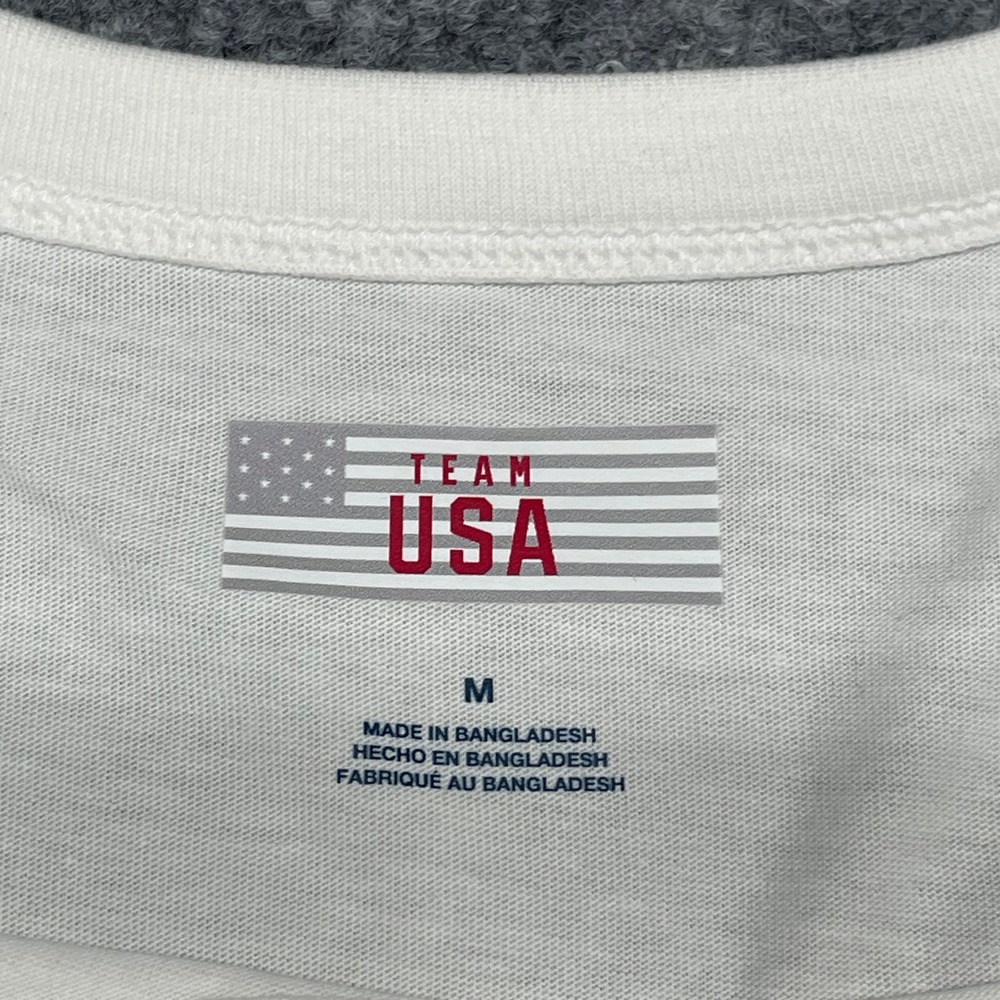 Team USA T-Shirt Womens Medium White Olympics Graphic 100% Cotton Crew Neck NEW - Picture 3 of 11